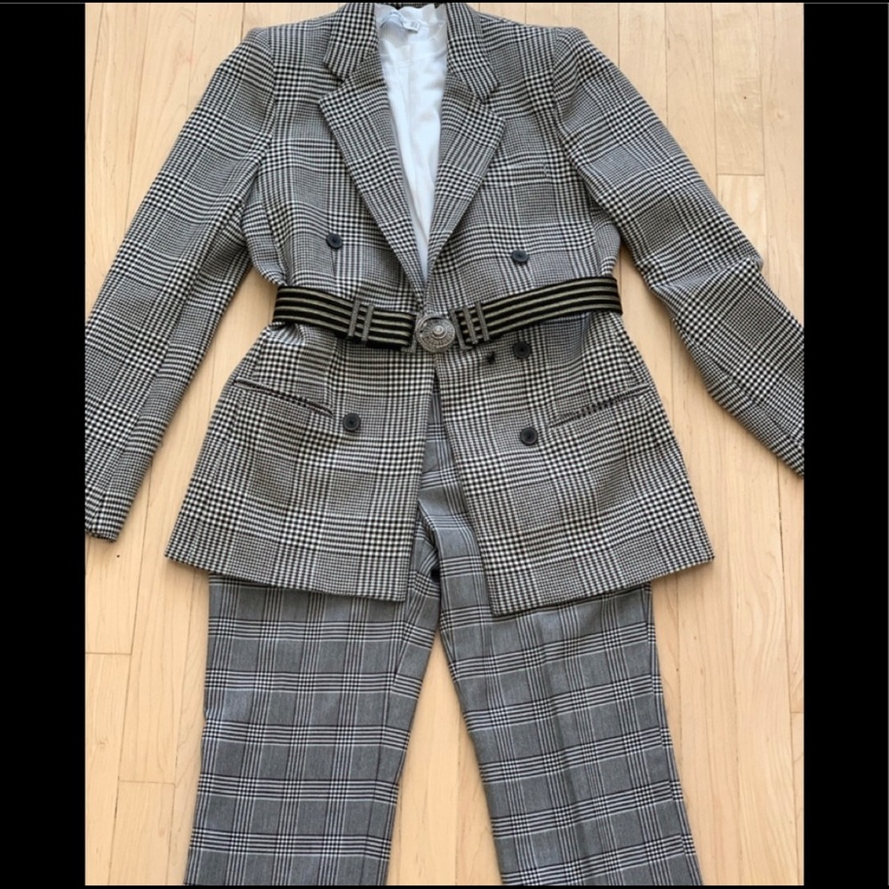 Zara Checked Double-Breasted Jacket - image 4